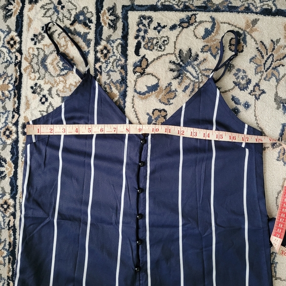 Zaful Navy Blue and White Romper Size 6 - Picture 7 of 11